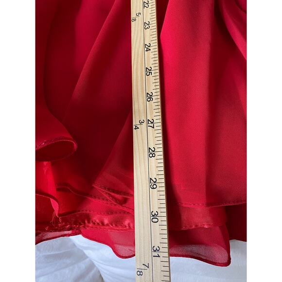 Lucci Lu Short A Line Formal Cocktail Dress Backless Corset Scoop Neck Red - Picture 7 of 10
